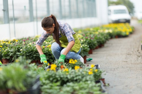 A local gardening team handling recyclable green waste responsibly