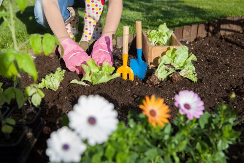 Modern hard landscaping features for a Mill Hill garden